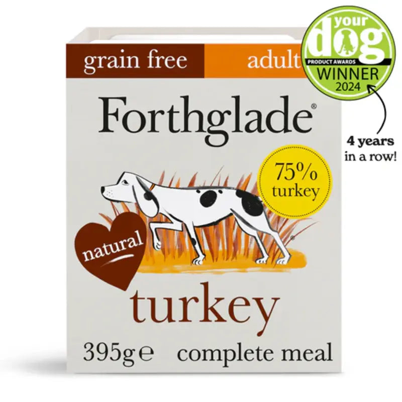 Forthglade Grain Free Turkey with Sweet Potato & Vegetables Natural Tray 395g