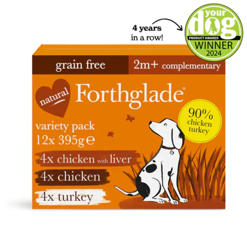 Forthglade Just Chicken, Chicken with Liver & Turkey Grain Free Variety Pack