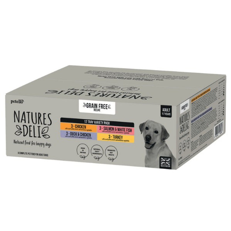 Natures Deli Grain Free Adult Pouch Variety Box 12 x 395g