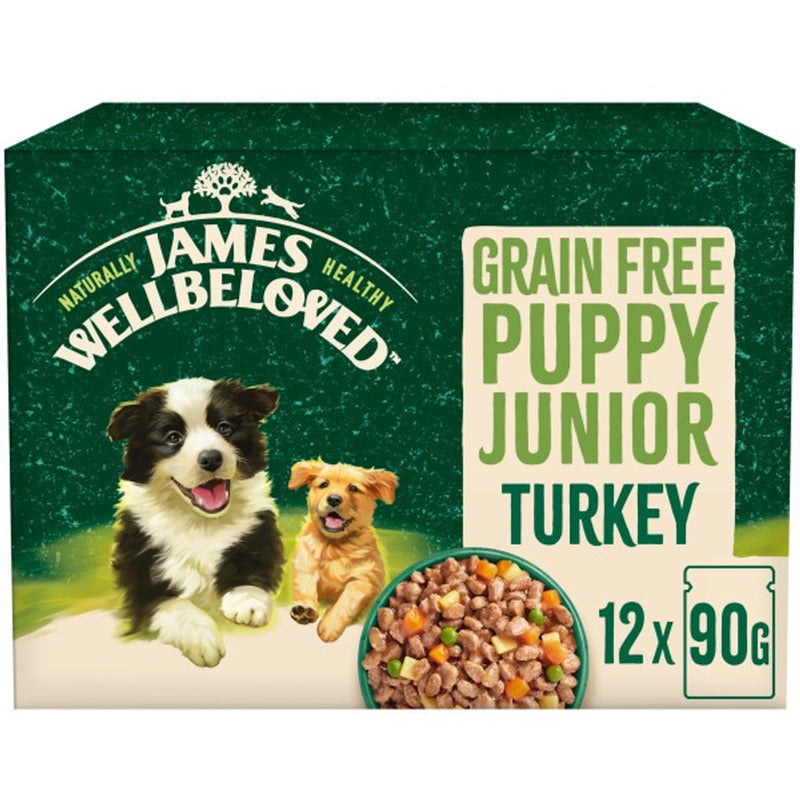 James Wellbeloved Grain Free Puppy Pouches Turkey 12pk