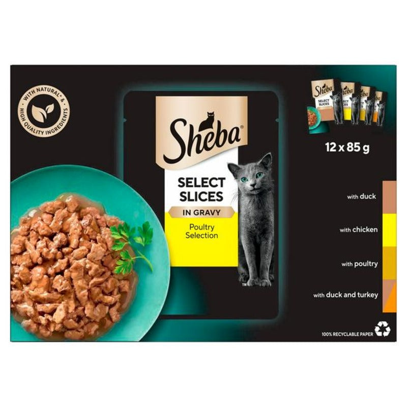 Sheba Select Slices Adult Pouches Poultry Selection in Gravy 12pk