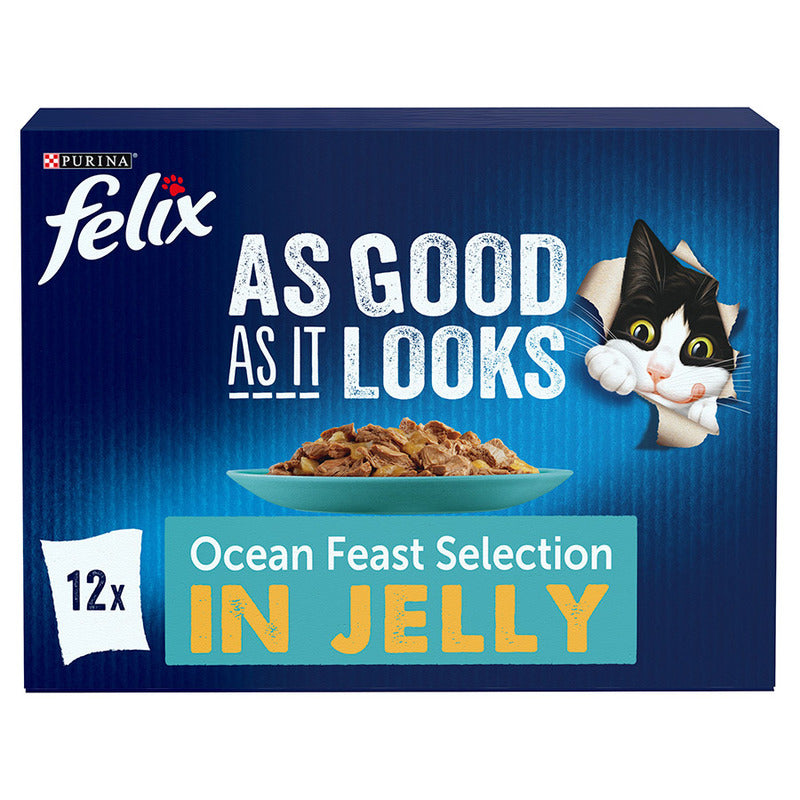 Felix As Good As It Looks Adult Pouches Ocean Feast Selection in Jelly 12pk