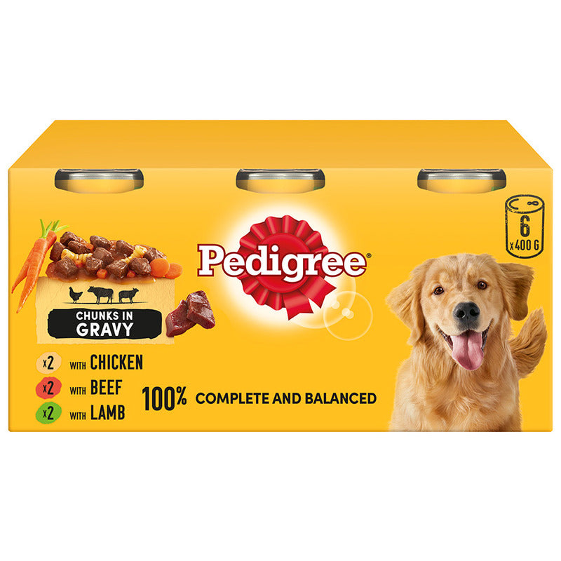 Pedigree Adult Wet Dog Food In Gravy 6x400g