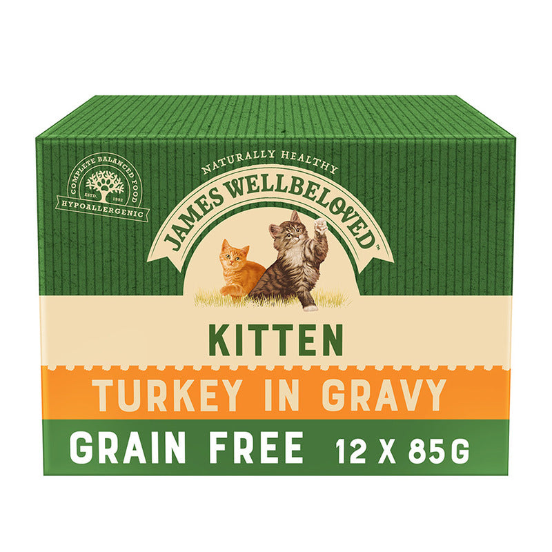 James Wellbeloved Kitten Grain Free Turkey Pouches 12pk