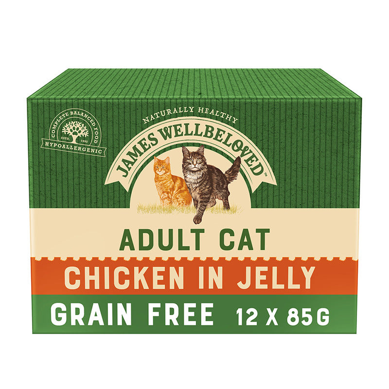 James Wellbeloved Adult Cat Grain Free Chicken Pouches 12pk