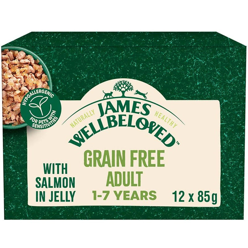 James Wellbeloved Adult Cat Grain Free Salmon Pouches 12pk