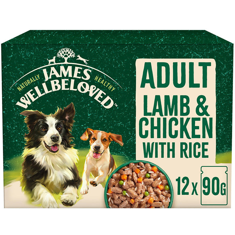 James Wellbeloved Adult Dog Lamb & Chicken Pouches 12pk