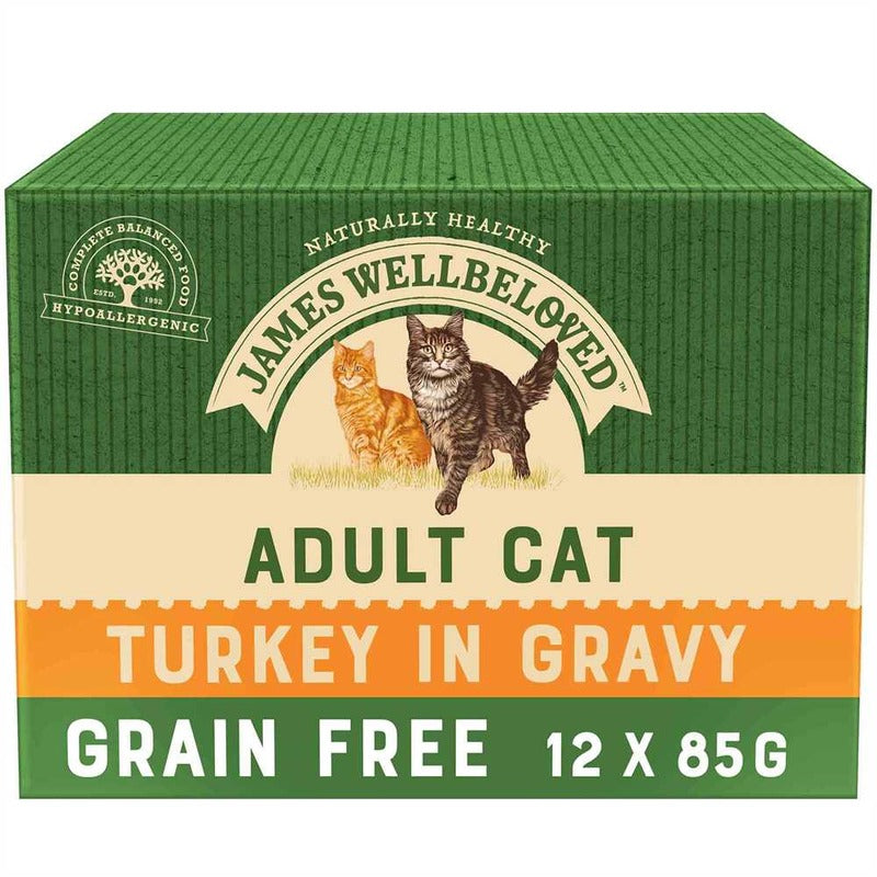 James Wellbeloved Adult Cat Grain Free Turkey Pouches 12pk