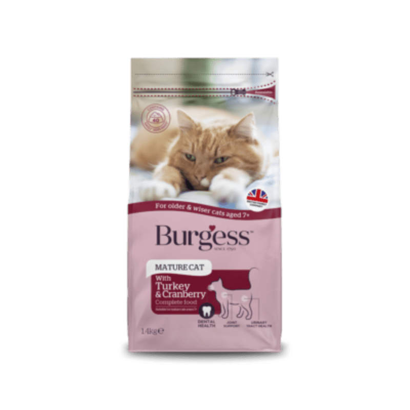 Burgess 7+ Mature Cat Dry Food with Turkey & Cranberry