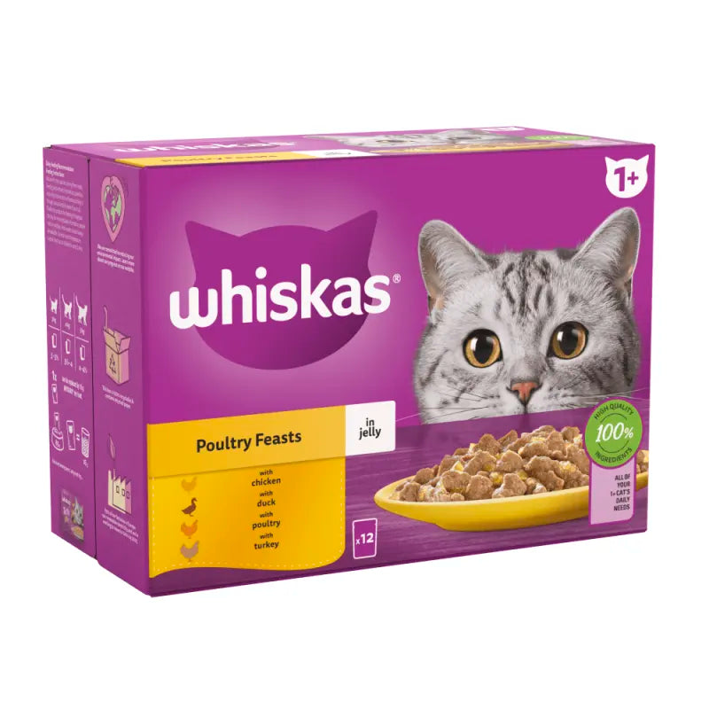 Whiskas 1+ Poultry Feasts Adult Pouches in Jelly