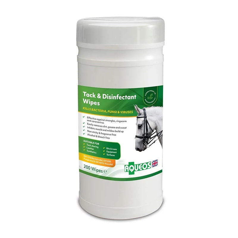Aqueos Equine Anti-Bacterial Tack & Disinfectant Wipes