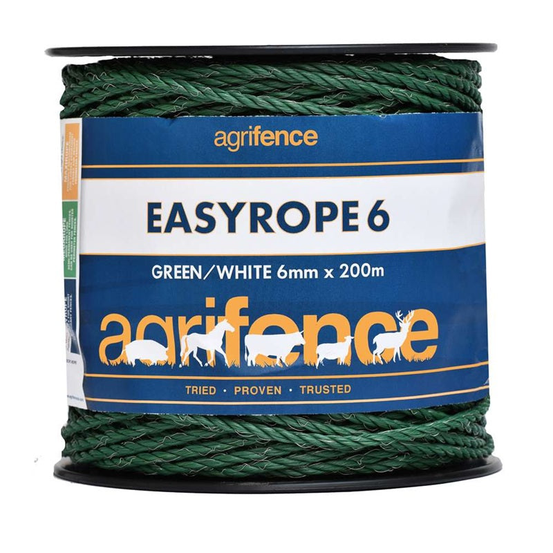 Agrifence EASYROPE 6 – 6mm Green Paddock Rope 200m