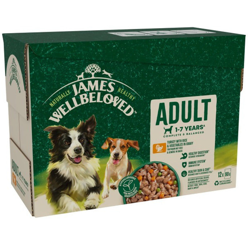 James Wellbeloved Adult Pouches Turkey 12pk