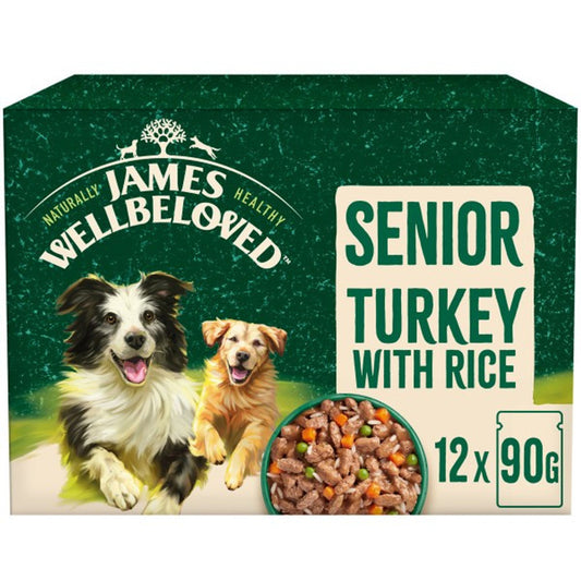James Wellbeloved Senior Pouches Turkey 12pk