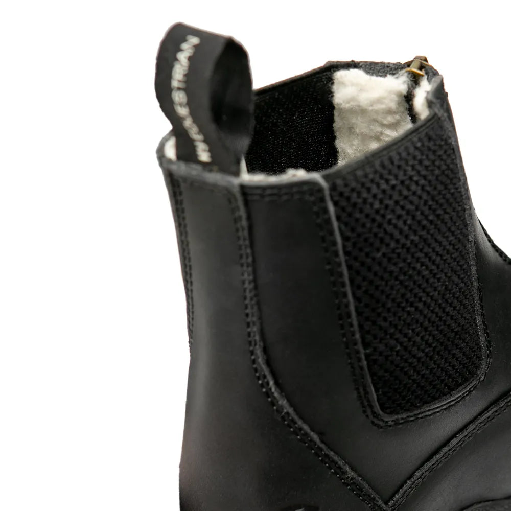 Hy Equestrian Fleece Lined Wax Leather Zip Jodhpur Boot