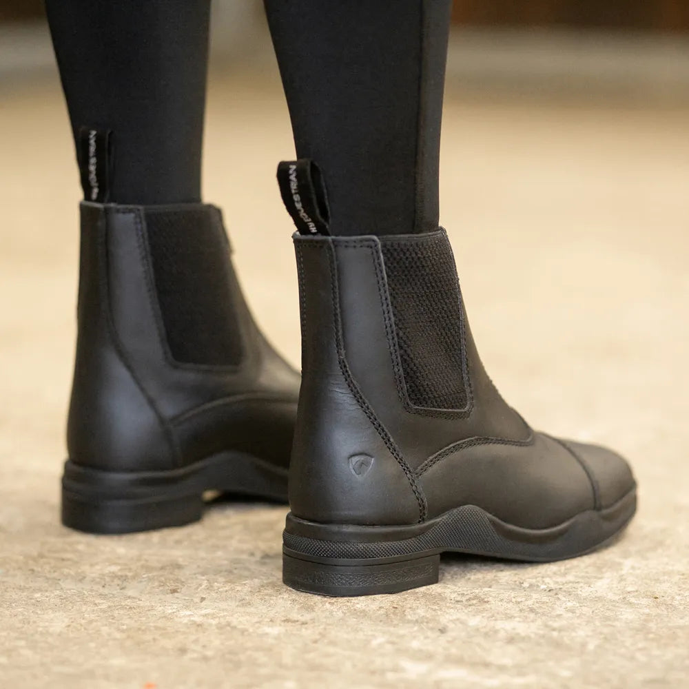 Hy Equestrian Fleece Lined Wax Leather Zip Jodhpur Boot