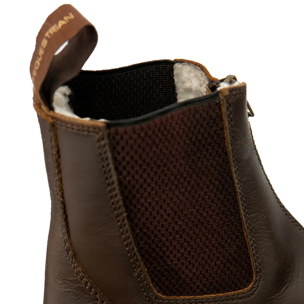 Hy Equestrian Fleece Lined Wax Leather Zip Jodhpur Boot