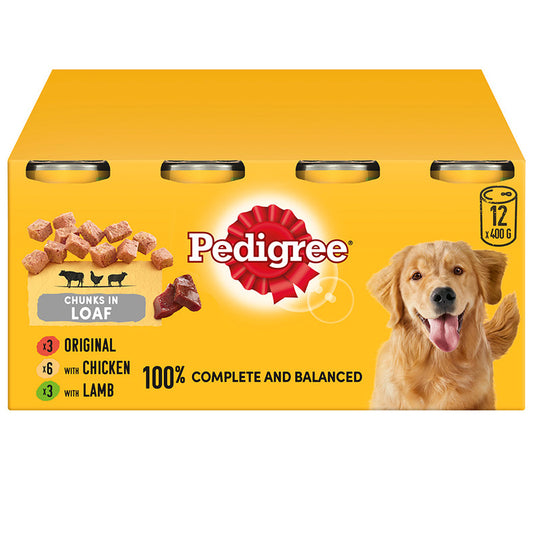 Pedigree Adult Wet Dog Food Mixed Loaf 12x400g