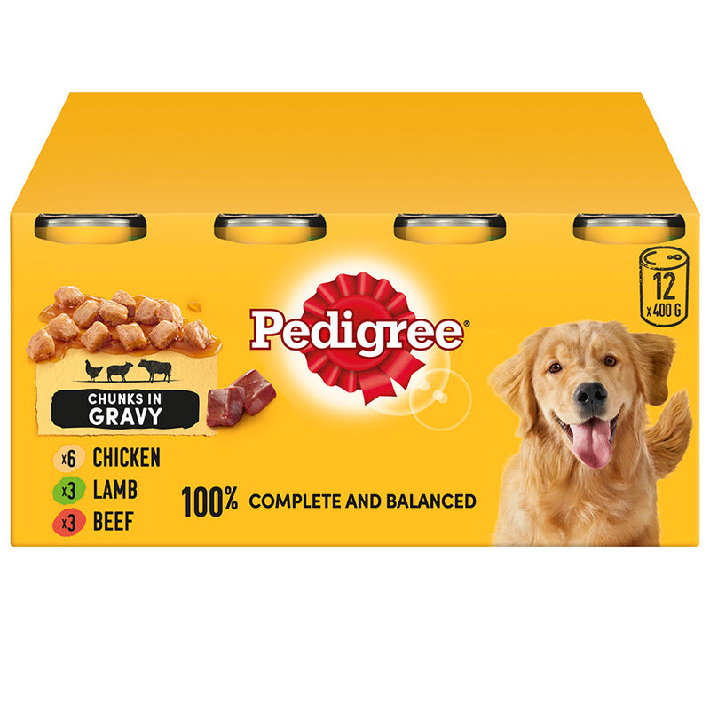Pedigree Wet Adult Dog Food Mixed In Gravy 12x400g