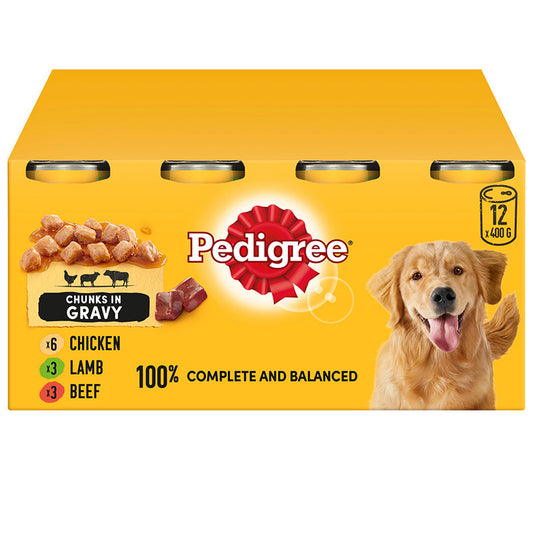 Pedigree Wet Adult Dog Food Mixed In Gravy 12x400g