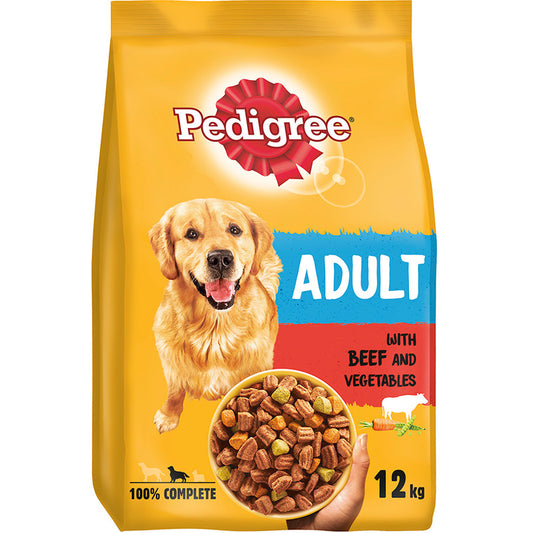 Pedigree Complete Adult Dry Dog Food Beef & Veg 12kg