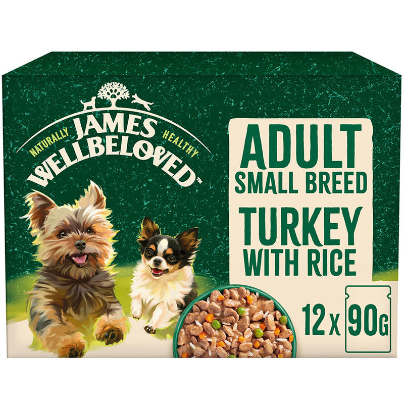James Wellbeloved Adult Dog Small Breed Turkey Pouches 12pk