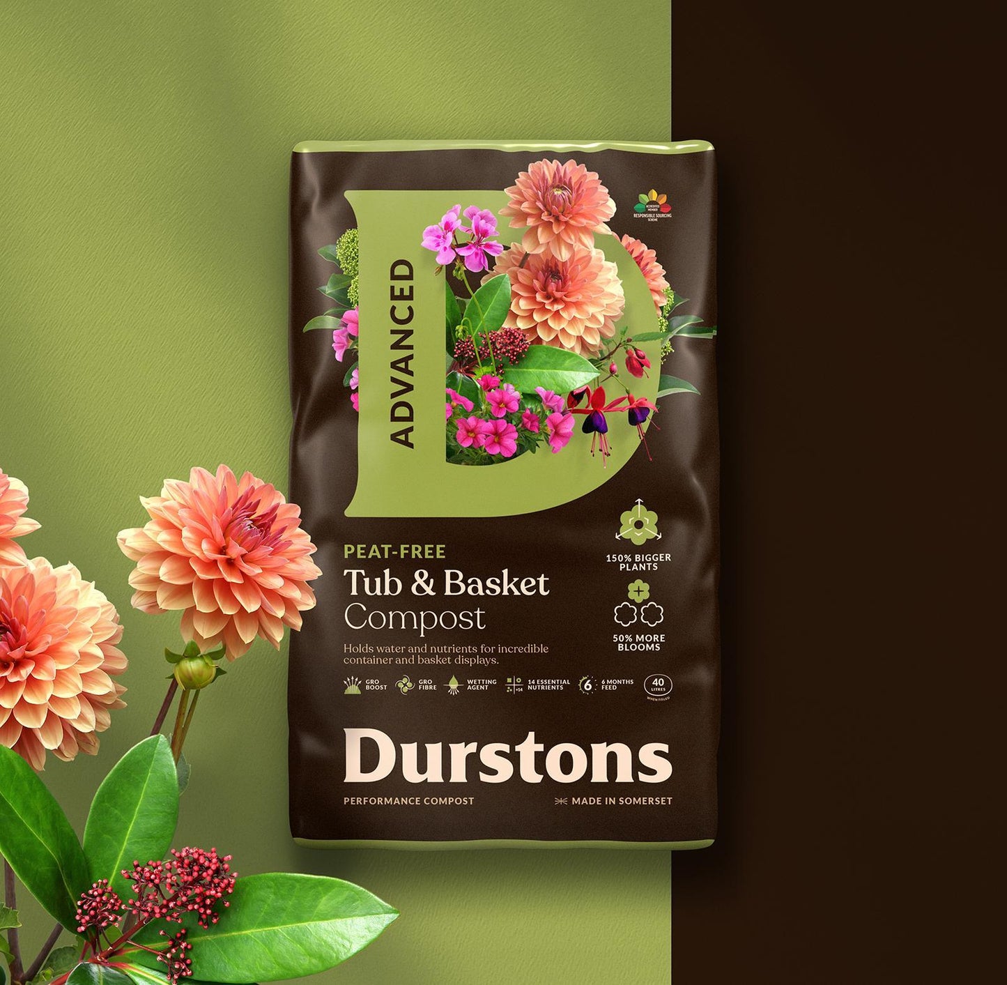 Durstons Advanced Tub and Basket Compost 50L